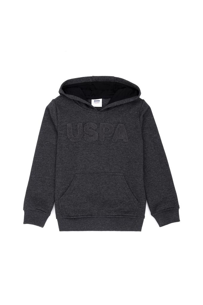 Çocuk Siyah Basic Kapüşonlu Sweatshirt