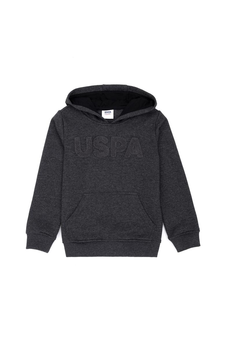 Çocuk Siyah Basic Kapüşonlu Sweatshirt