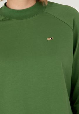 Kadın Yeşil Bisiklet Yaka Sweatshirt - 50276027037