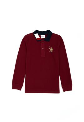 Erkek Çocuk Vişne Basic Polo Yaka Sweatshirt - 50276085037