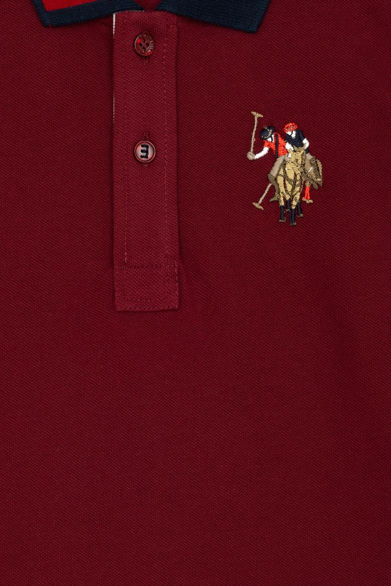 Erkek Çocuk Vişne Basic Polo Yaka Sweatshirt - 50276085037