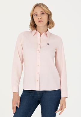 Kadın Pembe Uzun Kollu Basic Gömlek - 50277630050