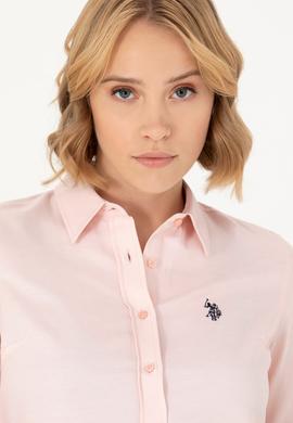 Kadın Pembe Uzun Kollu Basic Gömlek - 50277630050