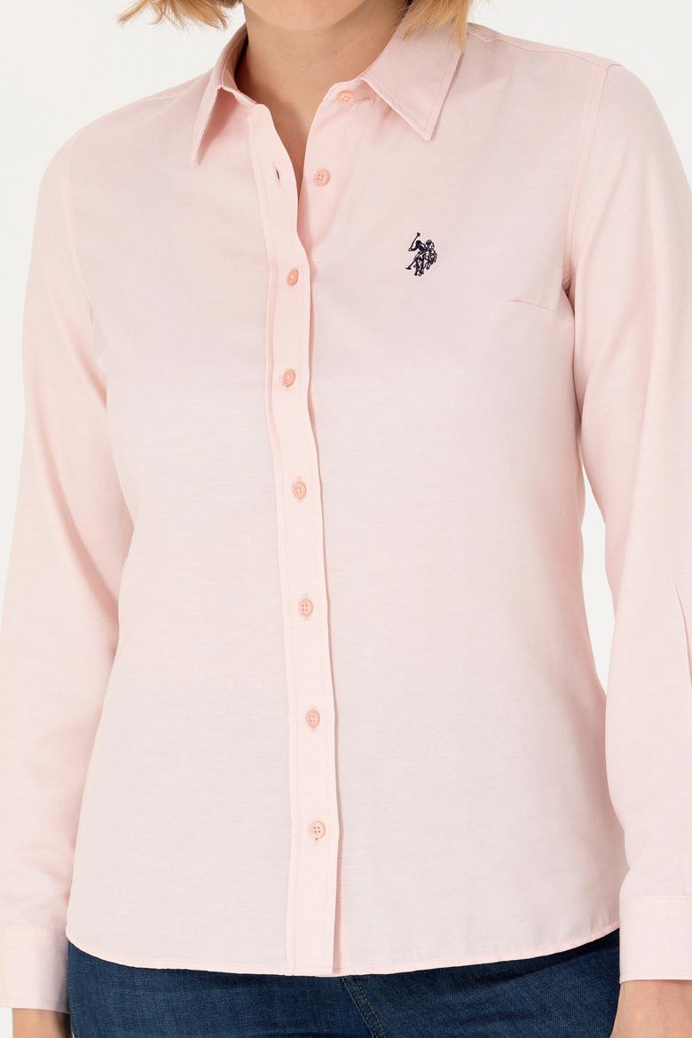 Kadın Pembe Uzun Kollu Basic Gömlek - 50277630050