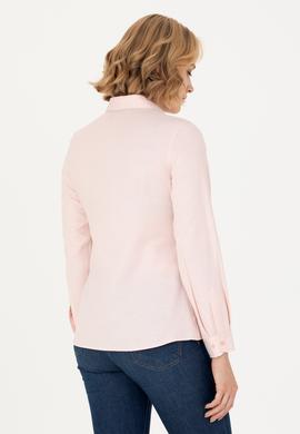 Kadın Pembe Uzun Kollu Basic Gömlek - 50277630050