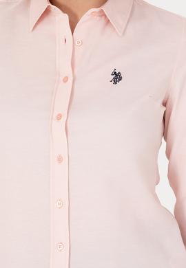 Kadın Pembe Uzun Kollu Basic Gömlek - 50277630050