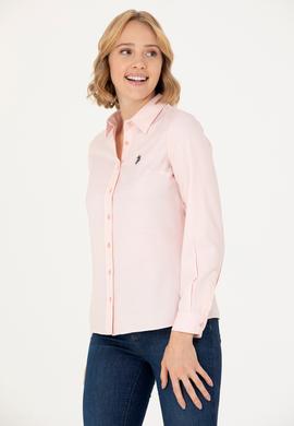 Kadın Pembe Uzun Kollu Basic Gömlek - 50277630050