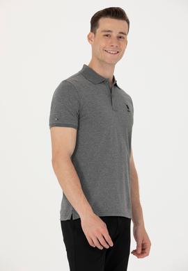 Erkek Antrasit Melanj Basic Polo Yaka Tişört - 50262969141