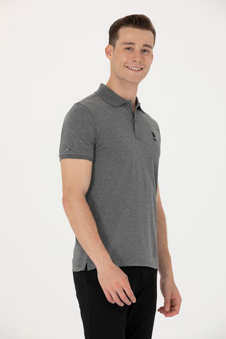 Erkek Antrasit Melanj Basic Polo Yaka Tişört - 50262969141