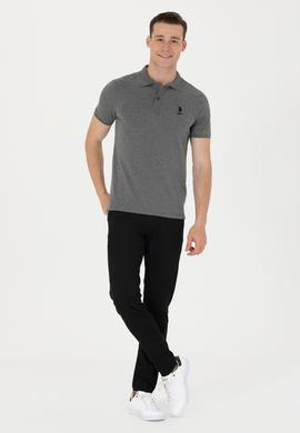 Erkek Antrasit Melanj Basic Polo Yaka Tişört - 50262969141