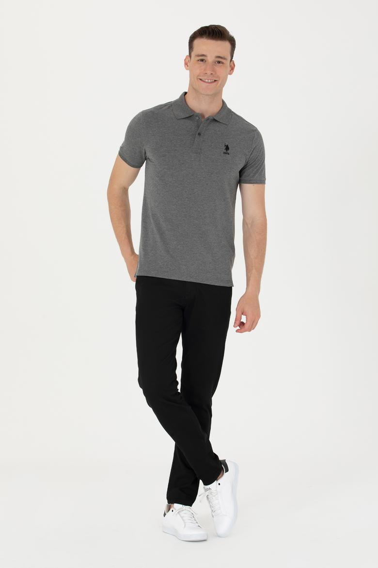 Erkek Antrasit Melanj Basic Polo Yaka Tişört - 50262969141