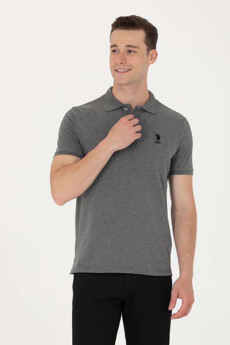 Erkek Antrasit Melanj Basic Polo Yaka Tişört