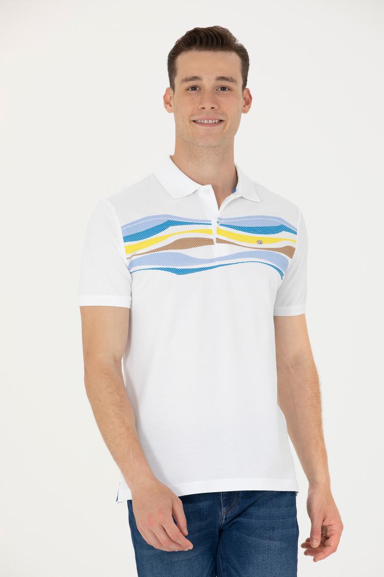 Erkek Saks Polo Yaka Tişört