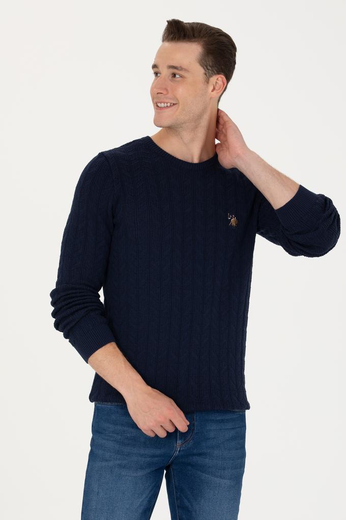 Erkek Lacivert Basic Kazak