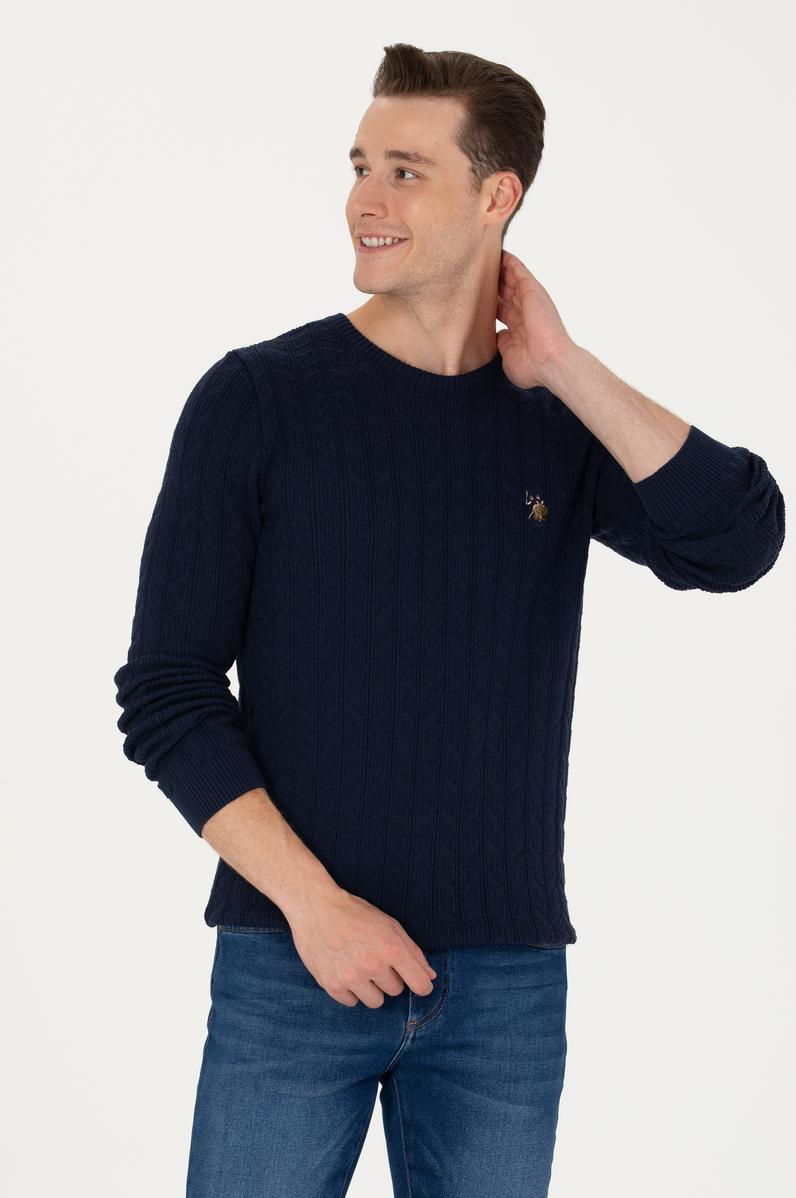 Erkek Lacivert Basic Kazak