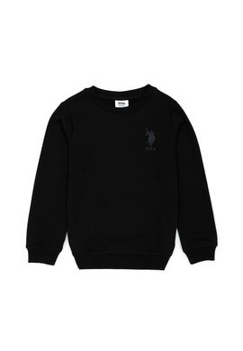 Çocuk Siyah Basic Bisiklet Yaka Sweatshirt - 50269417012