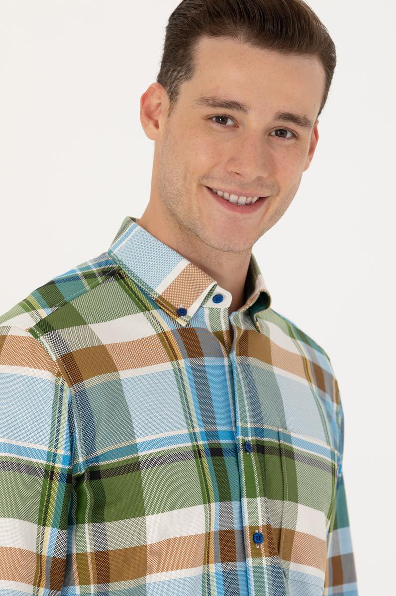 Erkek Oduncu Saks Gömlek