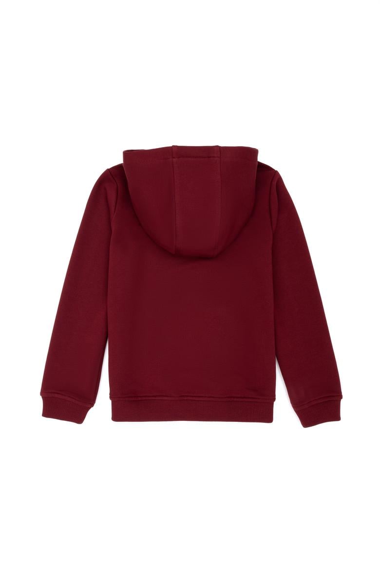 Çocuk Bordo Kapüşonlu Sweatshirt - 50276318012