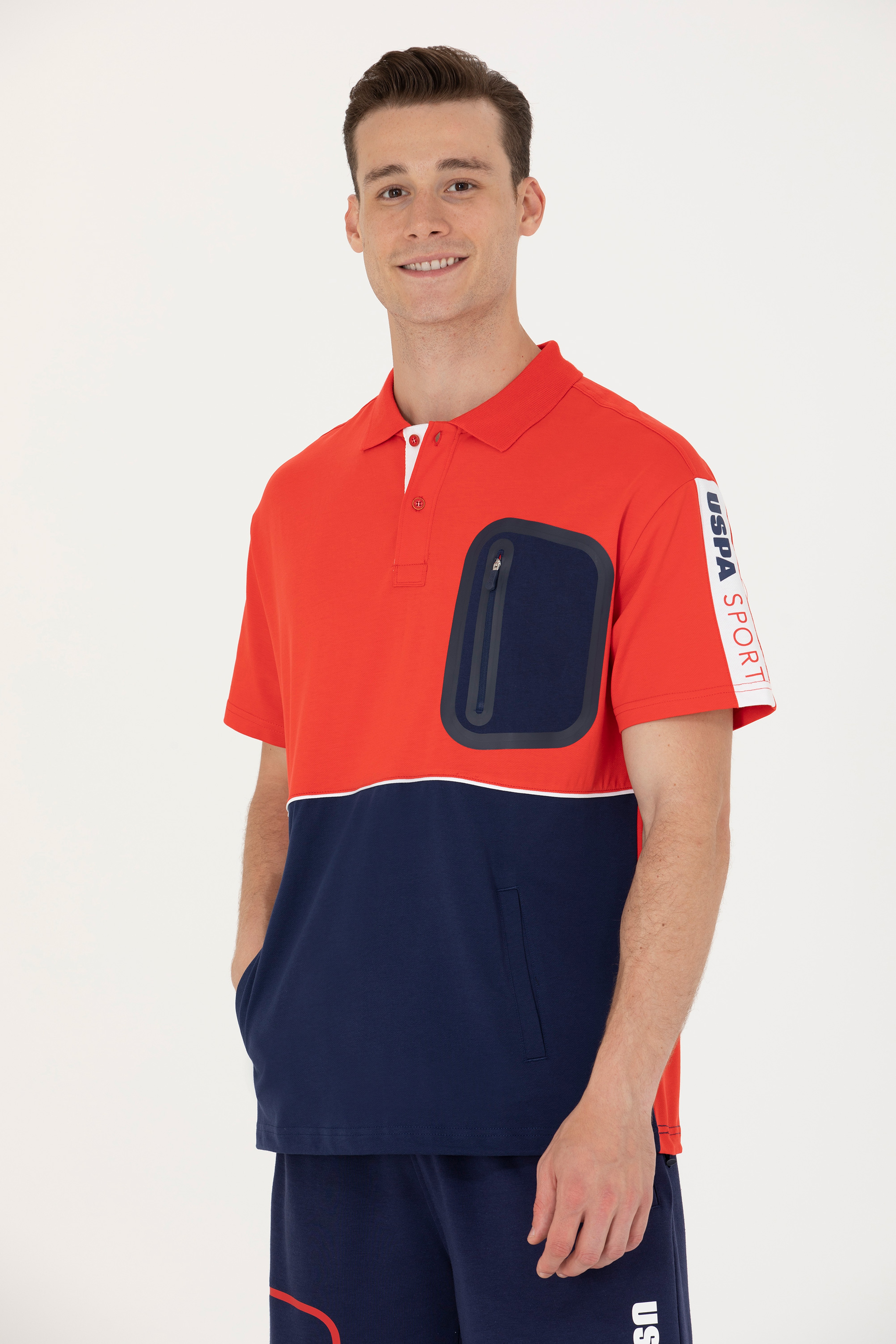 Erkek Kırmızı Comfort Polo Yaka Tişört - Image 3