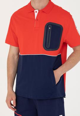 Erkek Kırmızı Comfort Polo Yaka Tişört - 50263573019