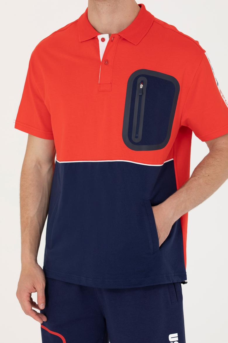 Erkek Kırmızı Comfort Polo Yaka Tişört - 50263573019