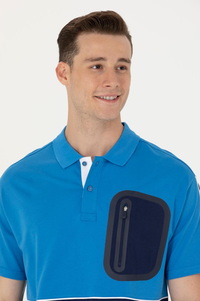 Erkek Saks Comfort Polo Yaka Tişört