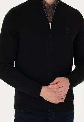 Erkek Siyah Basic Triko Hırka - 50275842015