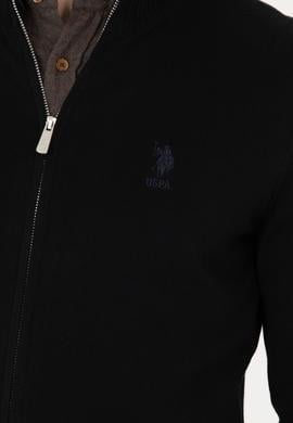 Erkek Siyah Basic Triko Hırka - 50275842015