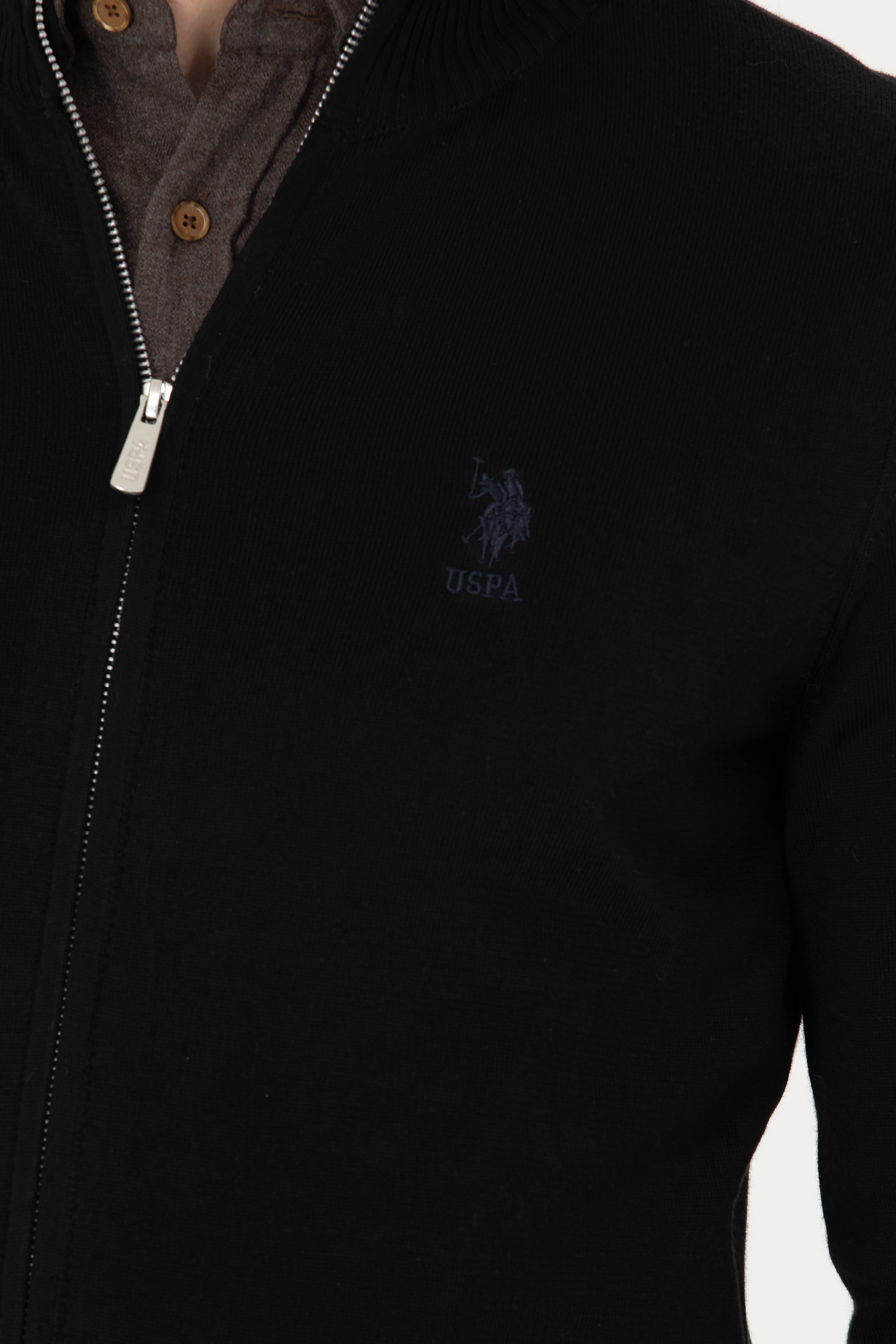 Erkek Siyah Basic Triko Hırka - Image 7
