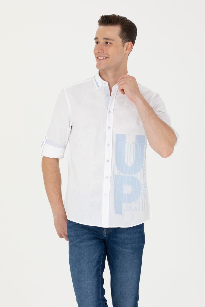 Erkek Beyaz Uzun Kollu Gömlek