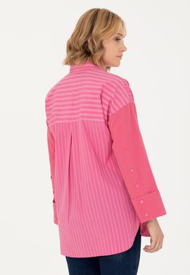 Kadın Pembe Uzun Kollu Gömlek - 50268683010