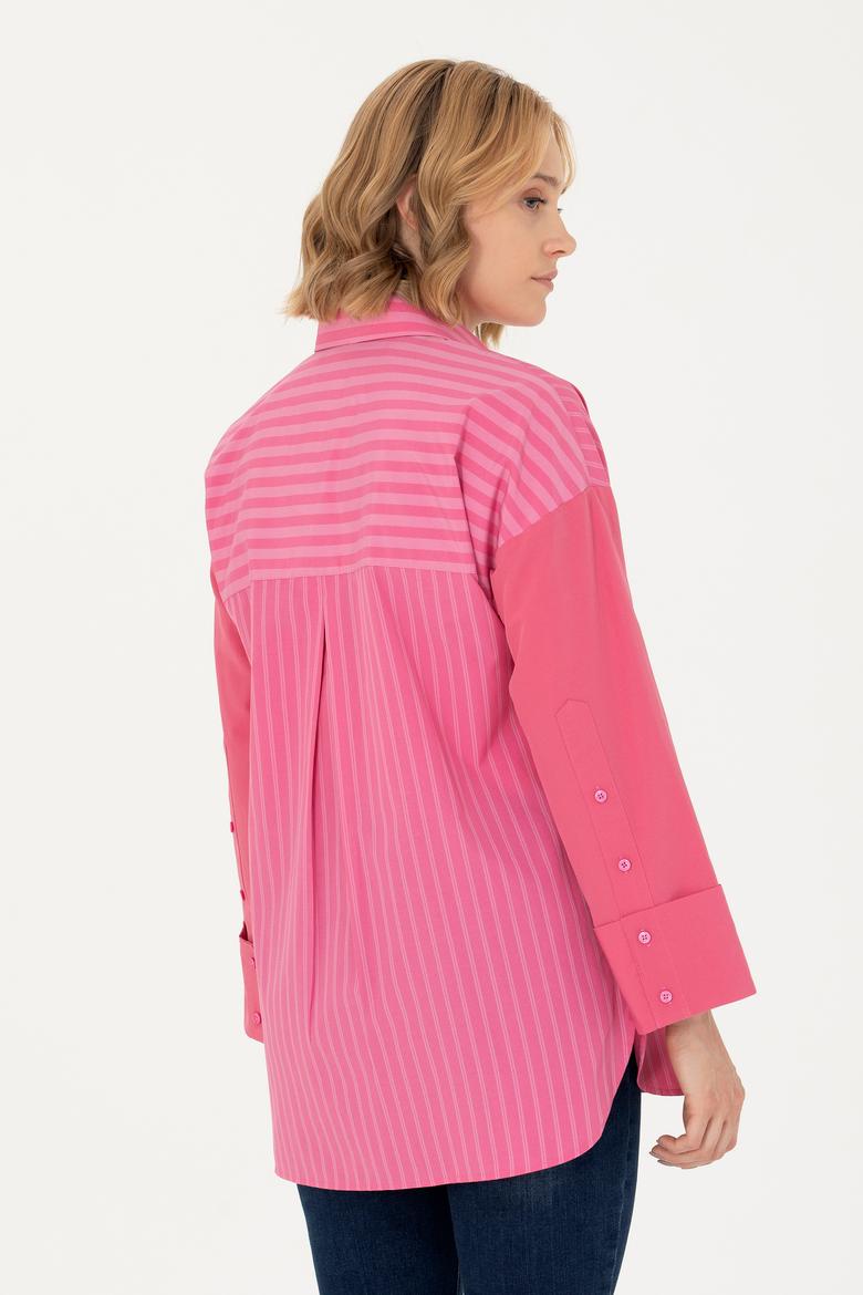 Kadın Pembe Uzun Kollu Gömlek - 50268683010