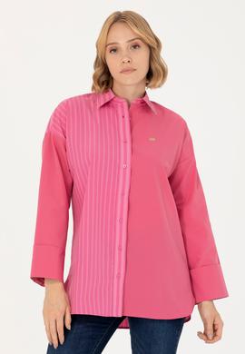 Kadın Pembe Uzun Kollu Gömlek - 50268683010