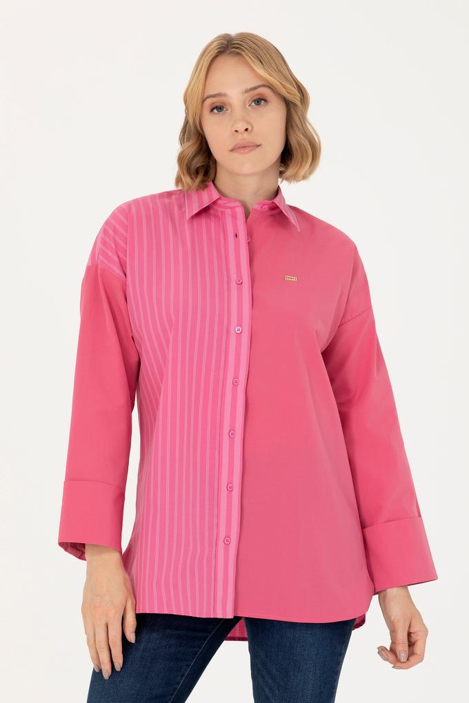 Kadın Pembe Uzun Kollu Gömlek