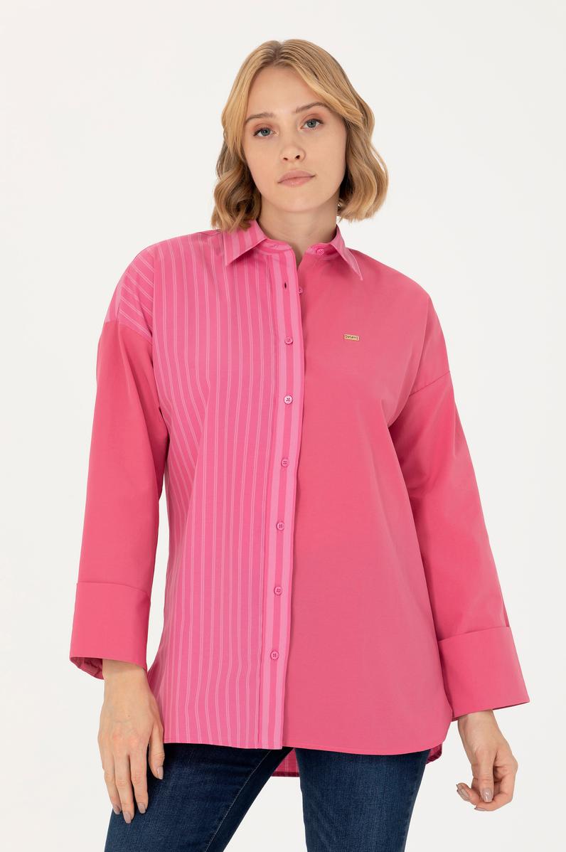 Kadın Pembe Uzun Kollu Gömlek