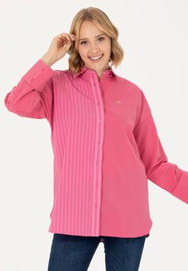 Kadın Pembe Uzun Kollu Gömlek - 50268683010