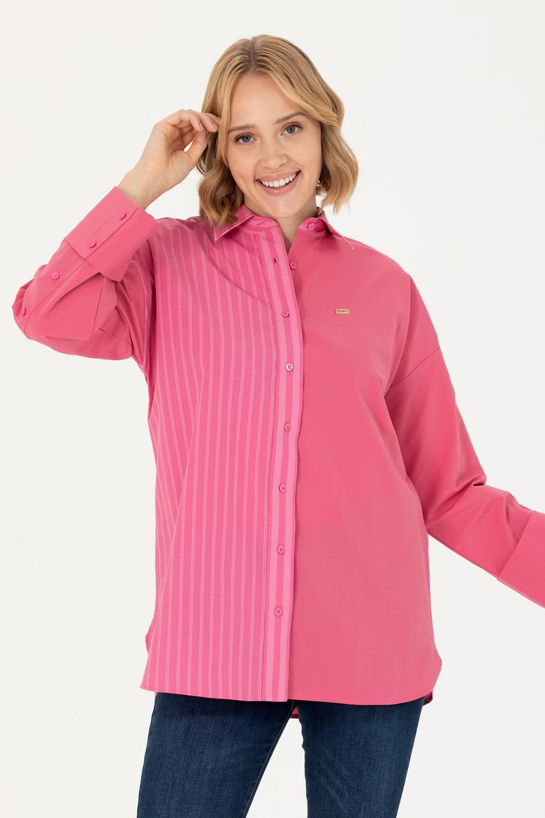 Kadın Pembe Uzun Kollu Gömlek - 50268683010
