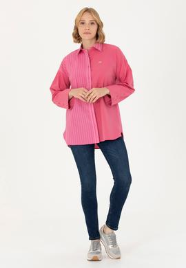 Kadın Pembe Uzun Kollu Gömlek - 50268683010