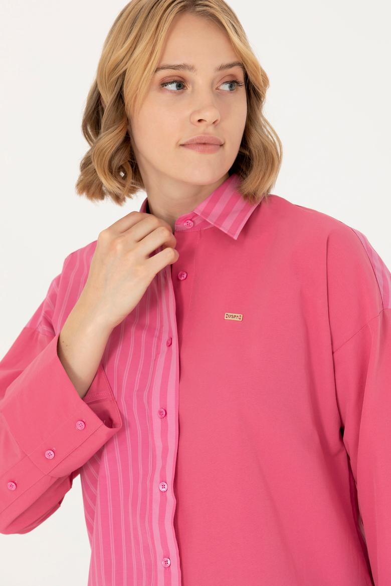 Kadın Pembe Uzun Kollu Gömlek - 50268683010