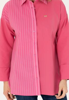 Kadın Pembe Uzun Kollu Gömlek - 50268683010