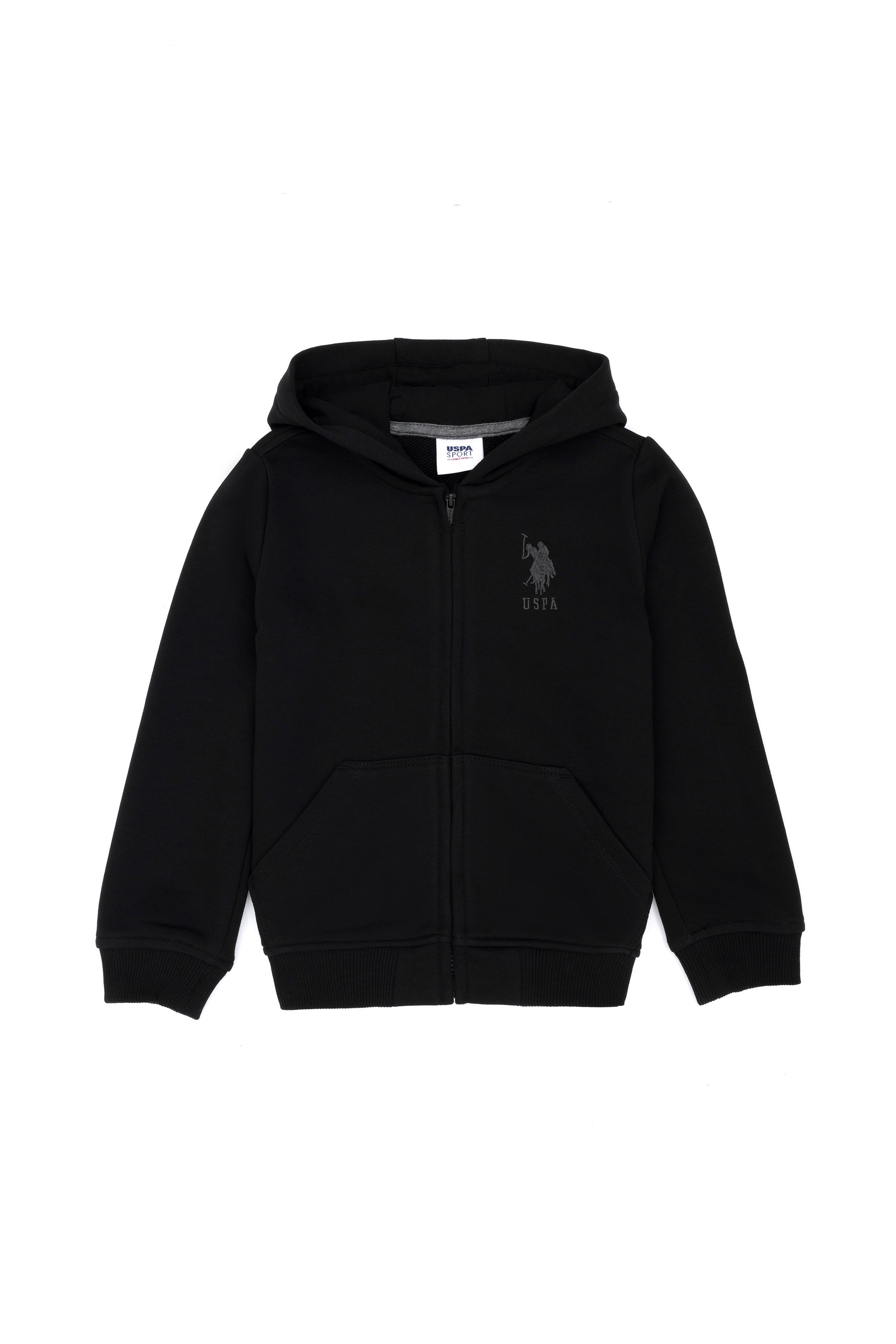 Çocuk Siyah Basic Kapüşonlu Sweatshirt