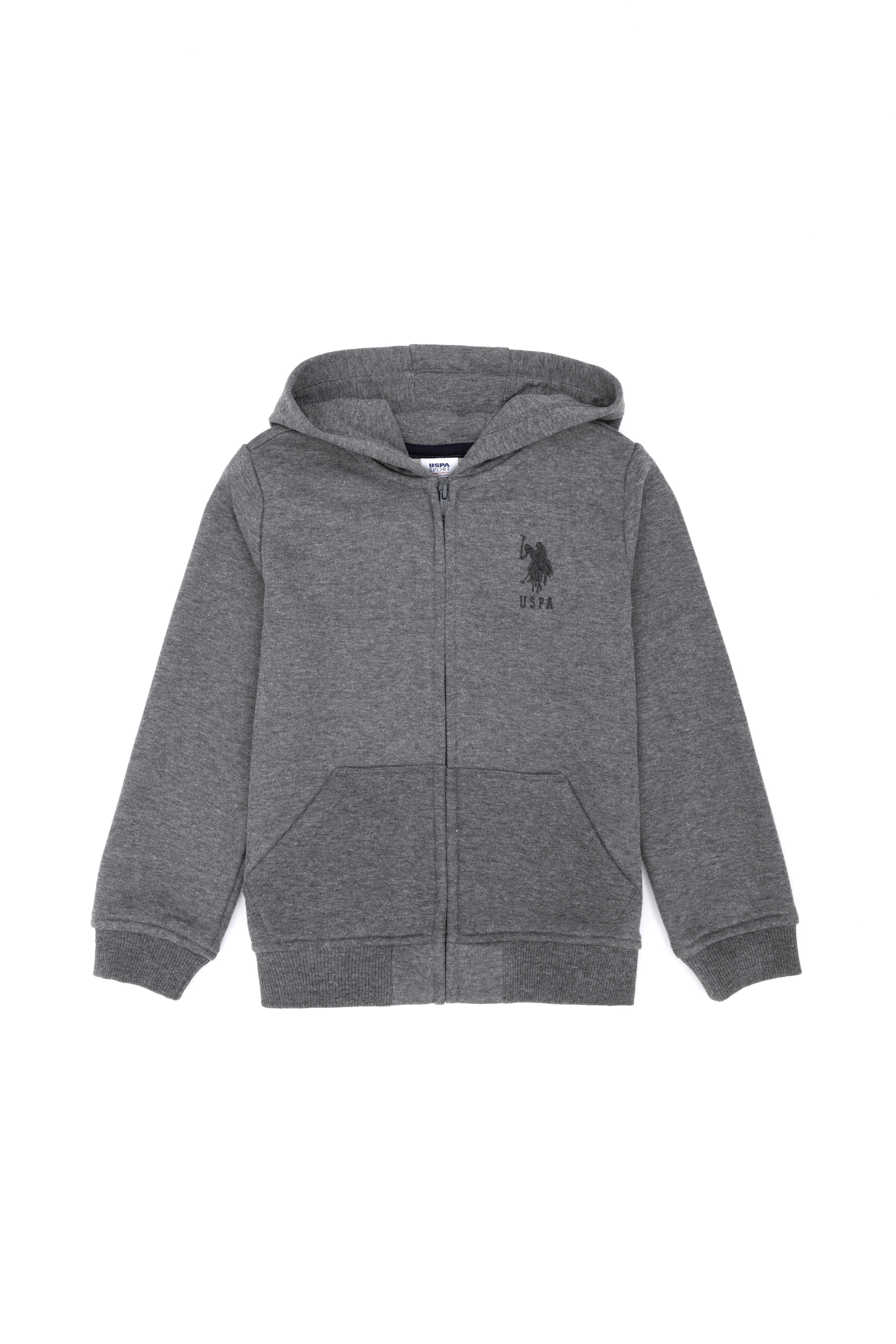 Çocuk Antrasit Melanj Basic Kapüşonlu Sweatshirt