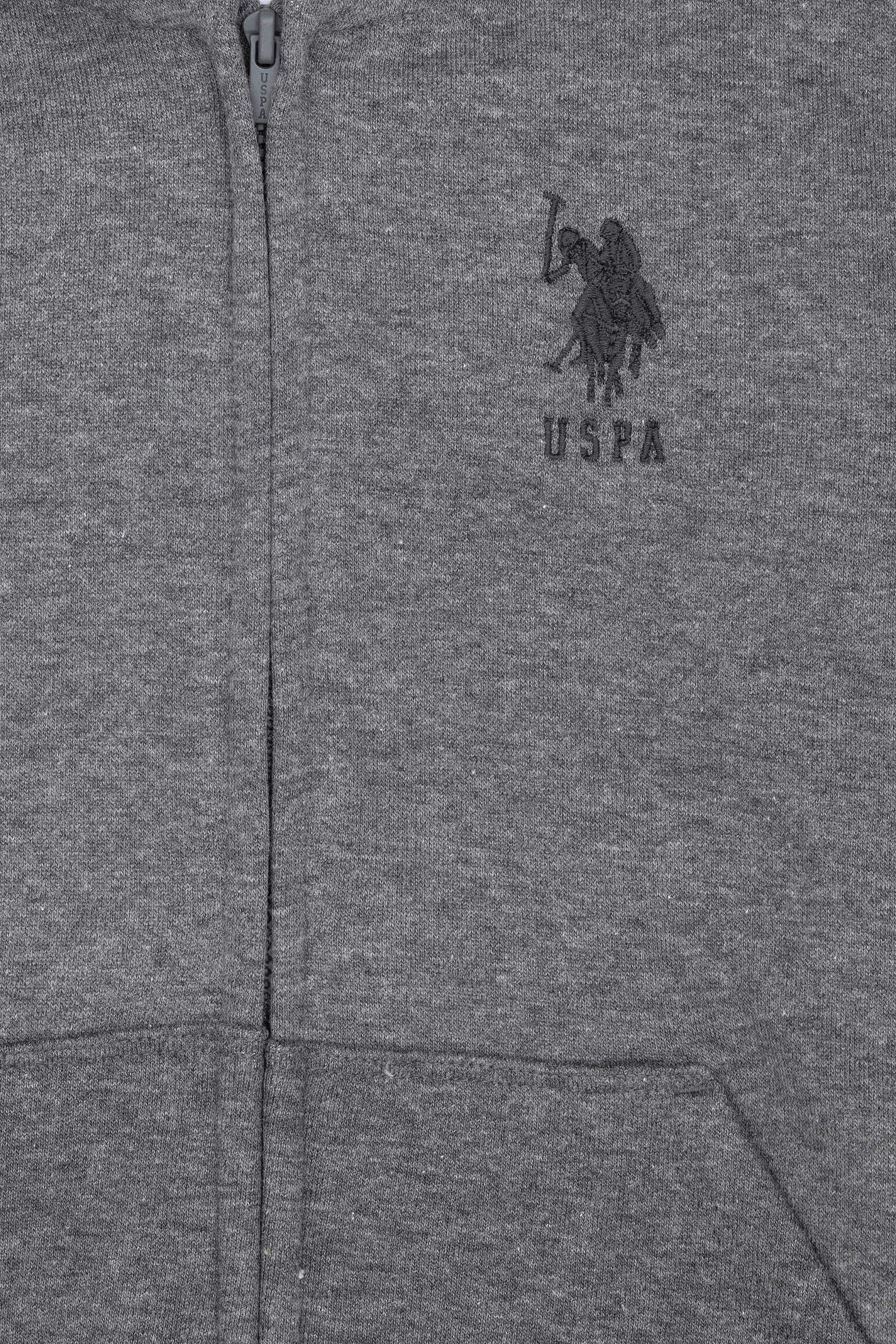Çocuk Antrasit Melanj Basic Kapüşonlu Sweatshirt - Image 3