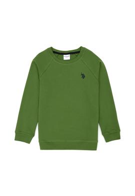 Çocuk Yeşil Basic Bisiklet Yaka Sweatshirt - 50273756292