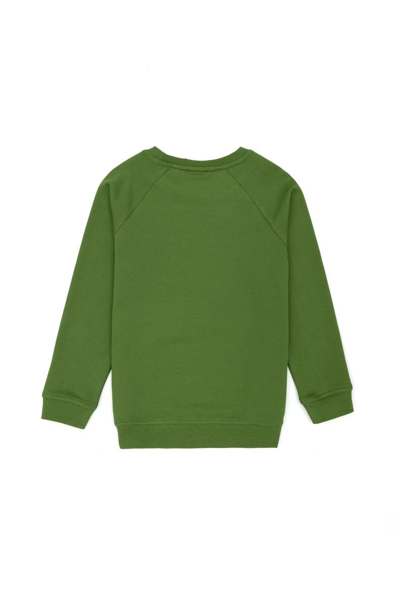 Çocuk Yeşil Basic Bisiklet Yaka Sweatshirt - 50273756292