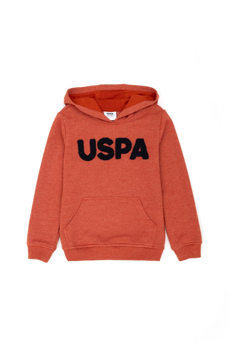 Çocuk Kiremit Basic Kapüşonlu Sweatshirt