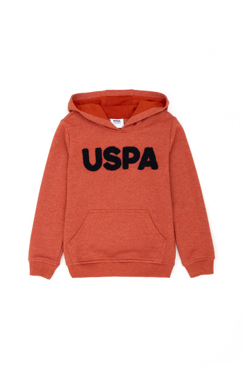 Çocuk Kiremit Basic Kapüşonlu Sweatshirt