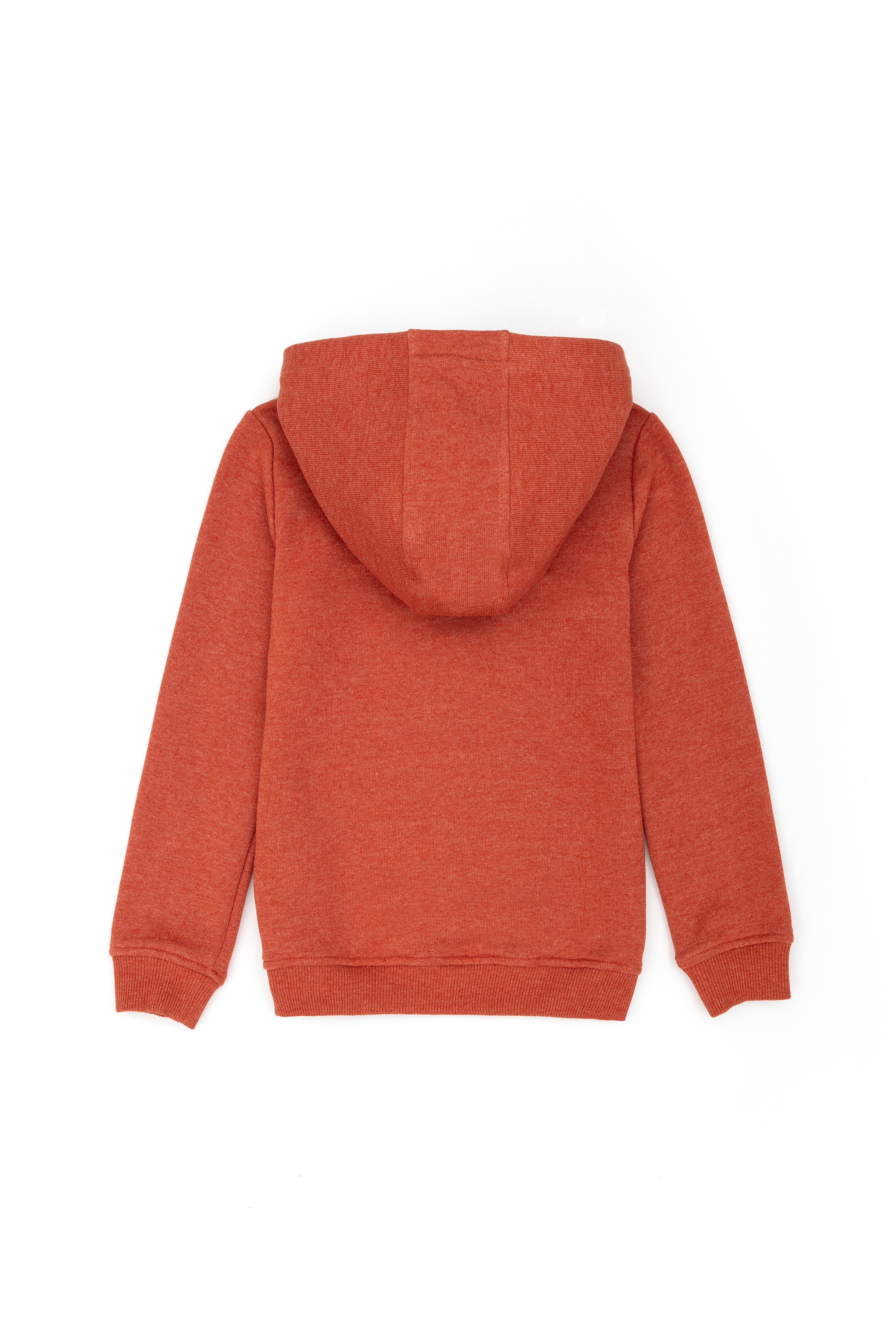 Çocuk Kiremit Basic Kapüşonlu Sweatshirt