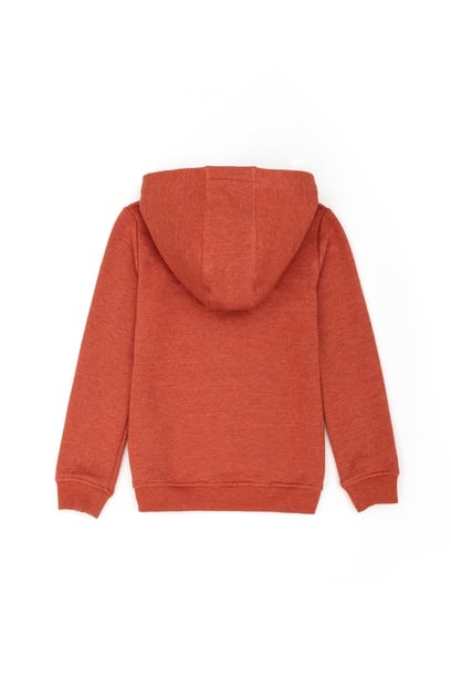 Çocuk Kiremit Basic Kapüşonlu Sweatshirt