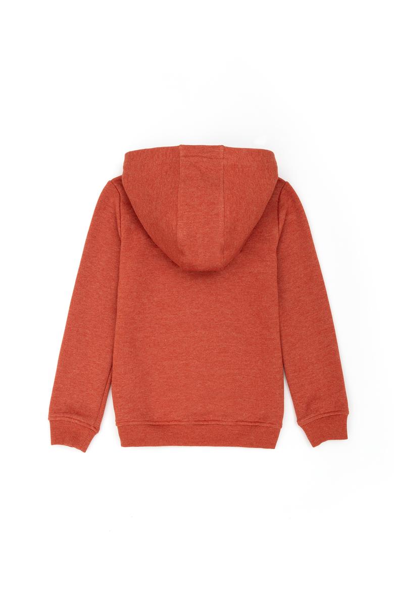 Çocuk Kiremit Basic Kapüşonlu Sweatshirt - 50269419022